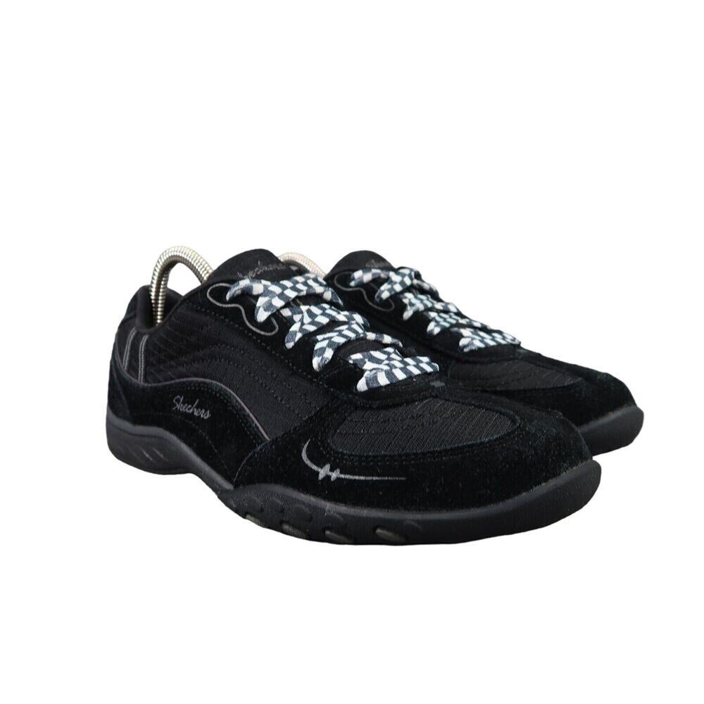 Skechers Shoes Womens 7 Sneaker Lifestyle Comfort Relaxed Fit Breathe Easy Black